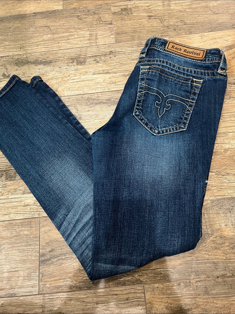 Rock Revival Women's Indigo Skinny Jeans with Faded Detail